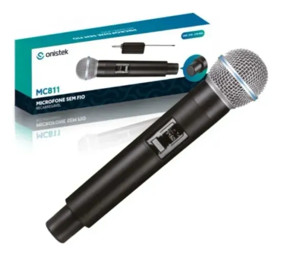 Microfone Sem Fio Profissional Onistek MC811 Recarregável P10 UHF