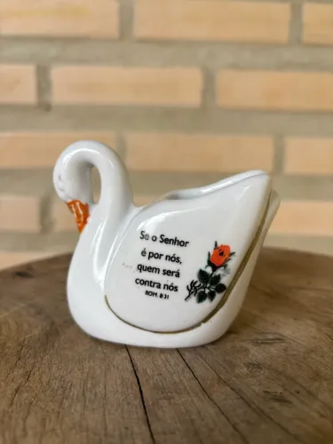 Mine floreira forma de cisne 