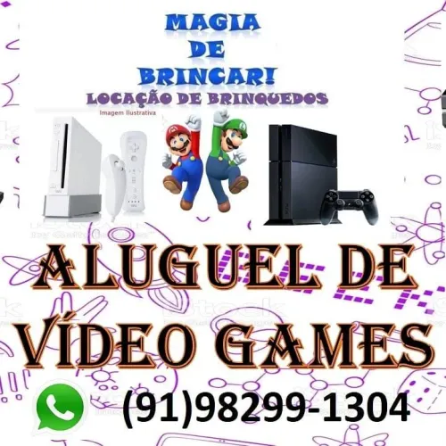 Aluguel de Vídeo Game com 2 controles e jogos 