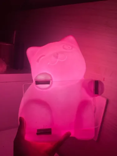 Luminária Gatinho Rosa LED