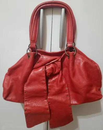 Bolsa Vermelha de Couro Luiza Barcelos 