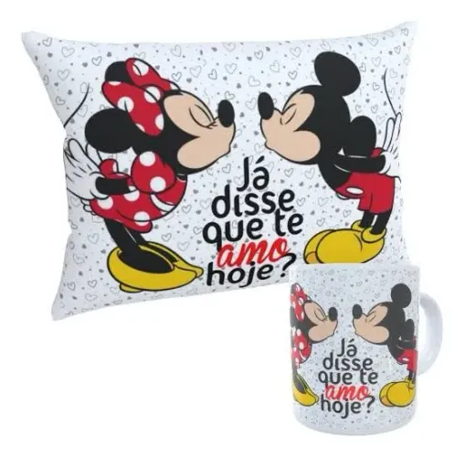 Kit caneca + mini almofada personalizada decorativa