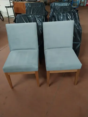 Cadeiras de Jantar em Suede Cinza