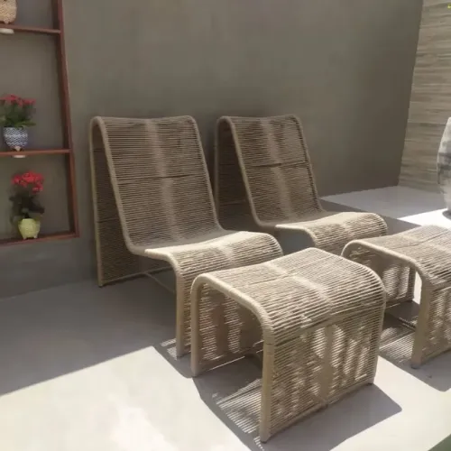 CONJUNTO POLTRONAS + PUFF´S DE CORDA NÁUTICA