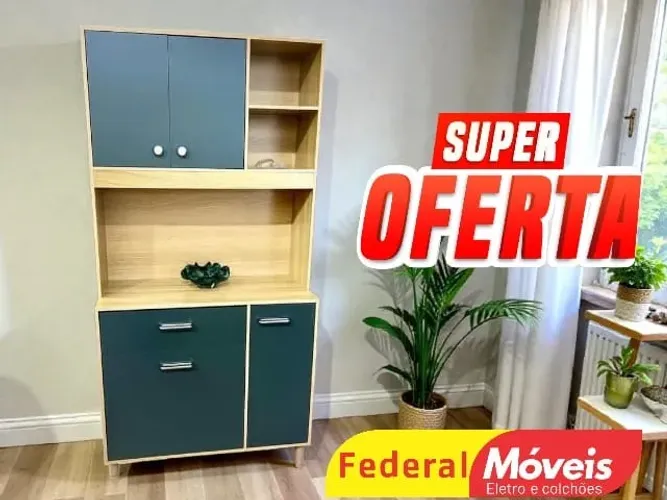 Armário Cozinha Azul 184cm A PRONTO ENTREGA