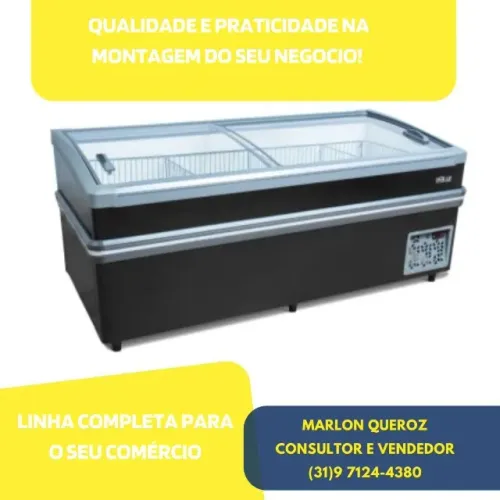 Ilha para Congelados 2M 940L Polar Vidro curvo