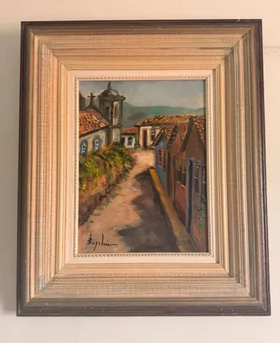 Quadro 70x57cm pintado a mão e moldura nobre