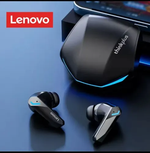 Fone Lenovo ThinkPlus Fones Bluetooth Gamer - Baixa Latência, Som 360°, Modo Jogo