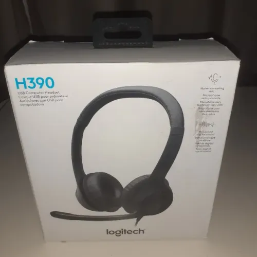 Headset com fio USB Logitech H390 - Preto