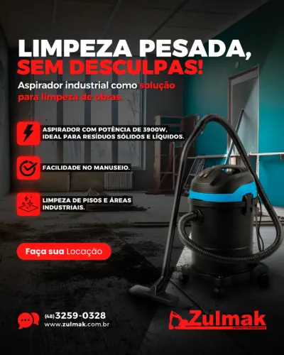 ASPIRADOR INDUSTRIAL - LOCAÇÃO.