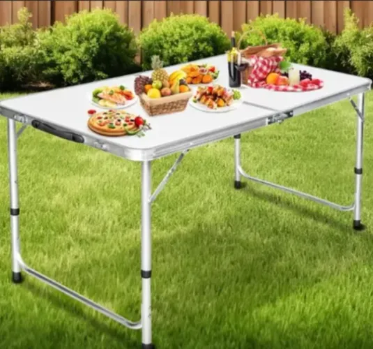 Mesa Dobrável Portátil Vira Maleta Camping Praia 120x60cm
