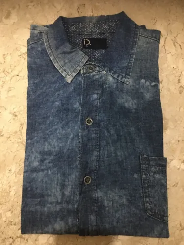 Camisa Jeans Masculina Estonada 