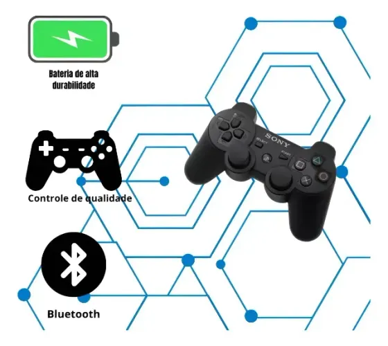 Controle Para Ps3 S/ Fio Compatível Playstation 3 Dualshok 3