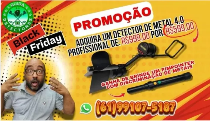 DETECTOR DE METAL PROFISSIONAL 4.0 + PIMPOINTER DE BRINDE