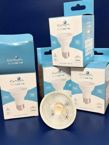 4 x lâmpada led dicróica e27 gaya amarela 7w - 2700k par20 novas - Freguesia JPA