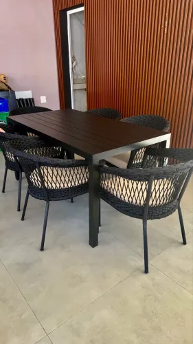 Mesa área externa alumínio corda nautica aquablock