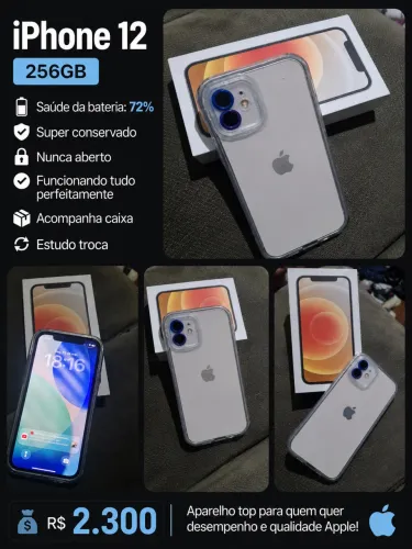 iPhone 12 256 Gb troco por Android de meu interesse 