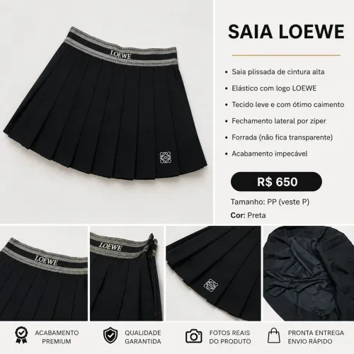 Saia Loewe plissada impecável