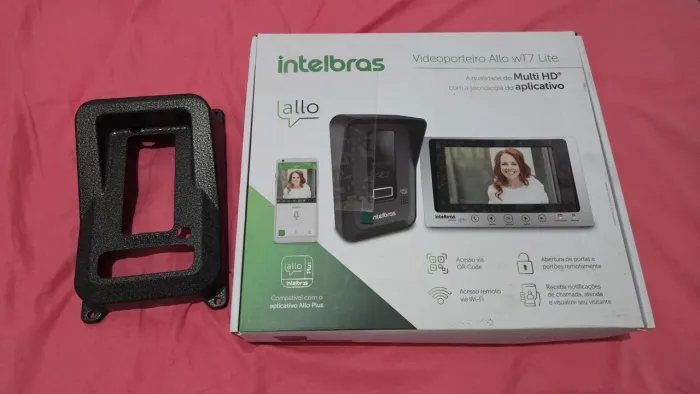 Interfone Intelbras WT7 Lite + 30m de Cabos + Cartão SD WD Purple 128GB + Grade de ferro