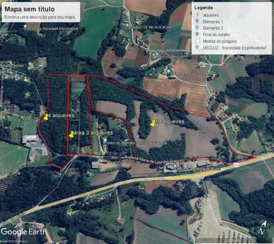 Terreno em Araucária, com 72.000m² - PR 476 "IMPERDÍVEL".
