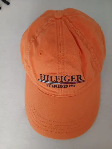 BONÉ TOMMY HILFIGER LARANJA ORIGINAL FECHO EM COURO RELÍQUIA 
