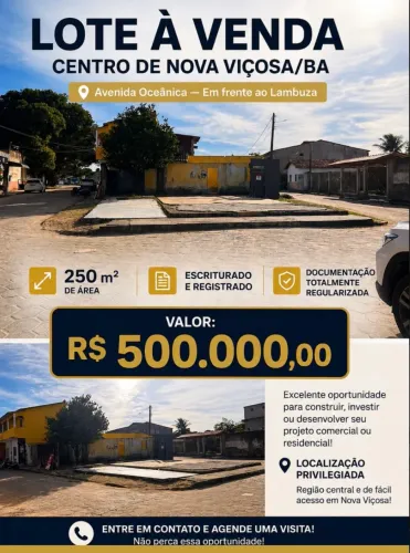 Lote no coração de nova viçosa Bahia