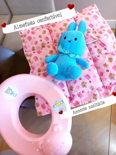 Promoção COELHINHO DE PELÚCIA, e ASSENTO SANITÁRIO ROSA novos