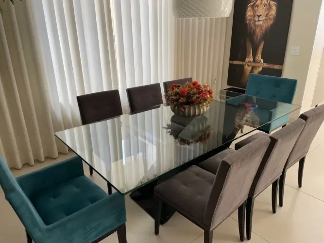 Jogo de mesa de jantar com 08 cadeiras (comprado na German interiores)