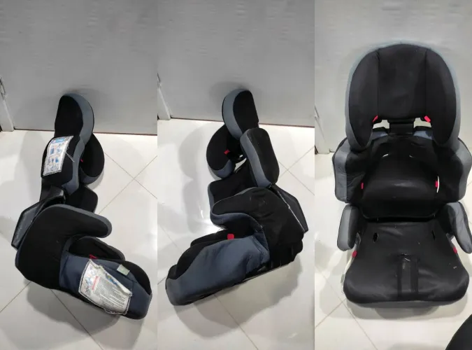 Cadeirinha / Booster Cinza e Preto ***Sem cinto próprio / BEBÊ CONFORTO