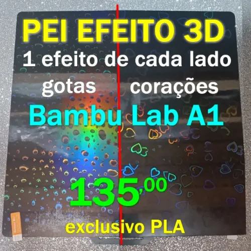 PEI - placa de impressão holográfica para Bambu Lab A1
