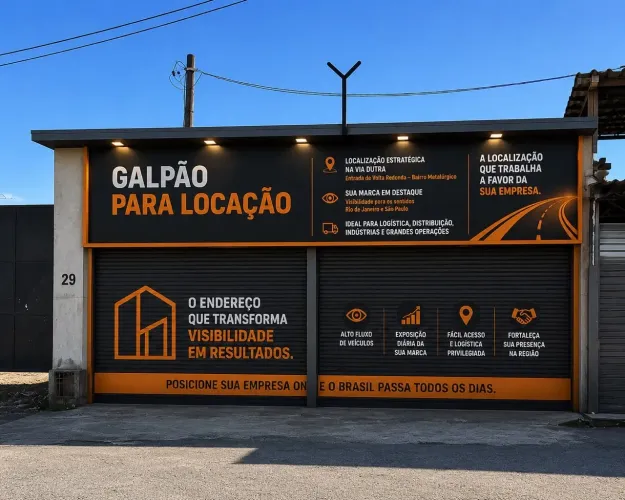 Galpão 240m2 as margem Dutra 1a entrada de Volta Redonda