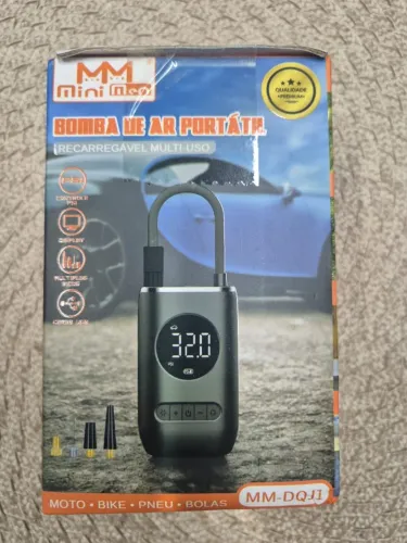 Mini Compressor de Ar Portátil Digital 150 PSI Sem Fio para Carro, Moto e Bike