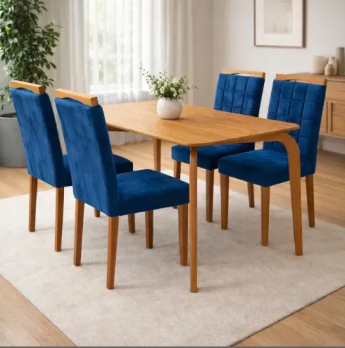 Mesa Valença 120 com 4 Cadeiras Turim