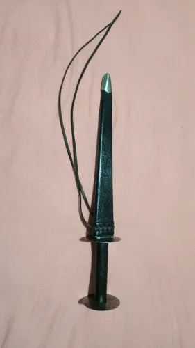 Adaga de Rondel Forjada em Aço 5160 Bainha de couro e madeira
