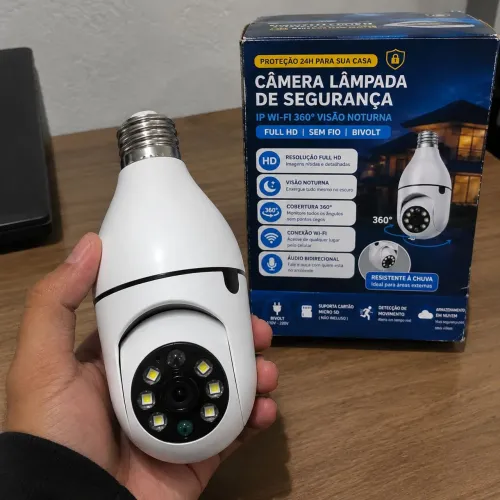 Câmera de Segurança Wi-Fi 360° Full HD com Visão Noturna