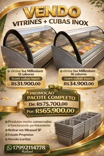 2 Vitrines isa conservadíssimas para gelato 