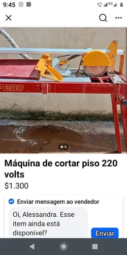 VENDO UMA MÁQUINA ELÉTRICA DE CORTAR PISO PORCELANATO ELA CORTAR PORCELANATO DE ATE 90 CM