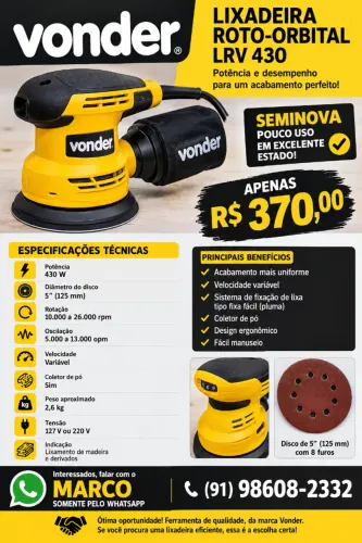 Lixadeira de velcro R370,oo