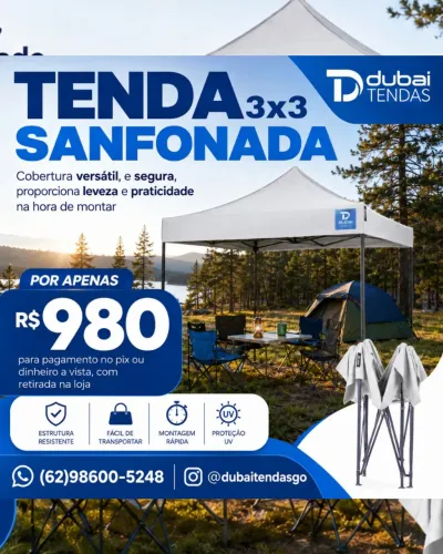Tenda sanfonada 3x3 