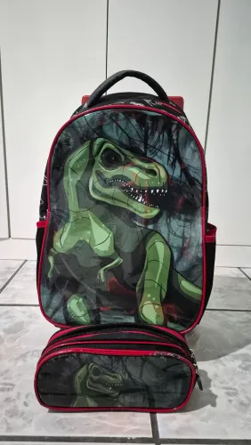 Mochila Infantil de Dinossauro com Rodinhas (Excelente Estado de Conservação)