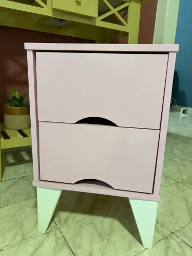 Mesa de cabeceira rosa tok stok 