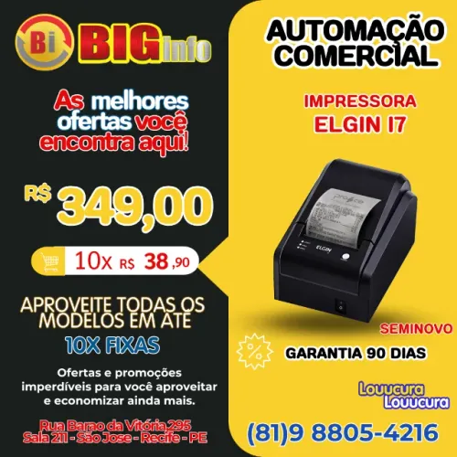 Impressora Nao Fiscal Elgin I7 USB - em ate 10x Fixas
