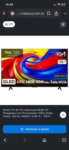 Tv smartphone 75 Polegadas 