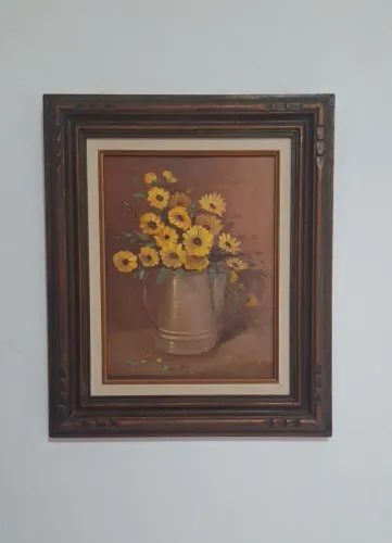 Quadro Pintura Vintage Assinada - Lúcia Gaioto.<br>