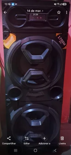 Vendo caixa torre da marca Pulse.1700W Rms. Funcionando tudo. Pen-drive bluetooth