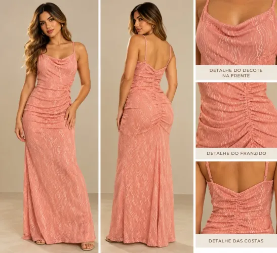 Vestido coral rose?M