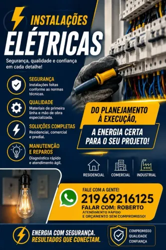 Eletricista e Refrigeração e Manutenção.