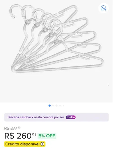 50 Cabides Acrílico Transparente Giratório