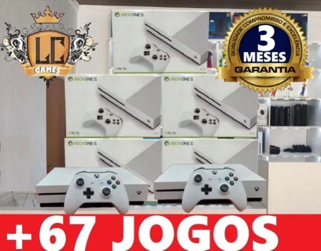 XBOX ONE S 1TB VAI 67 JOGOS e 9O DIAS GARANTIA e BRINDES ( LOJA FISICA )