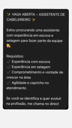 Assistente de cabeleireiro ? 